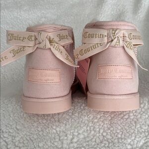 Juicy Couture Blush Pink Ribbon Boots, size 9.5